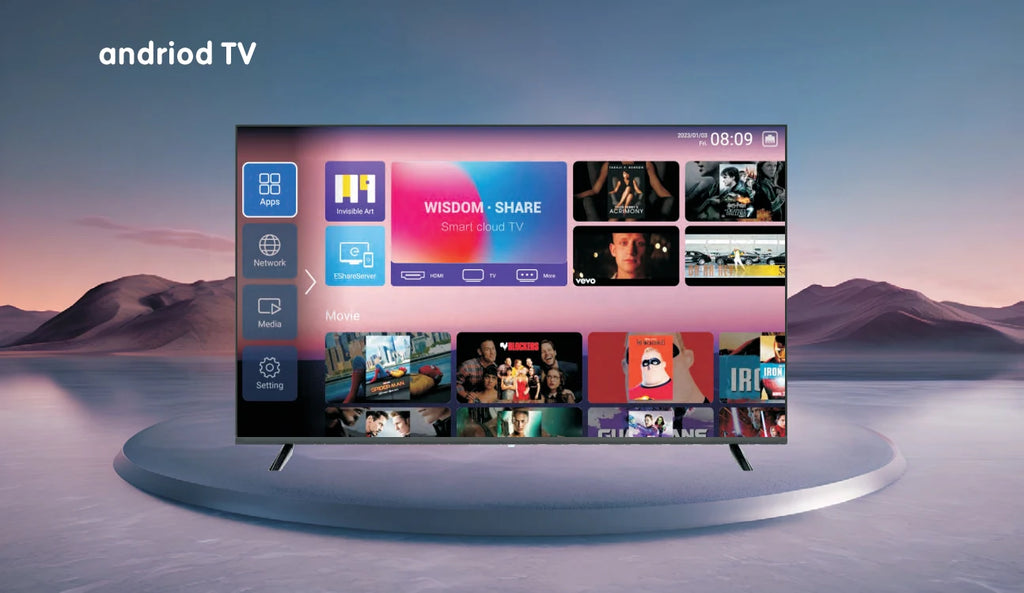 Téléviseur LED intelligent Android 14