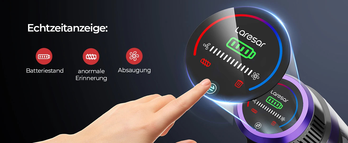 Laresar Aspirateur Balai sans Fil, 55KPa/500W