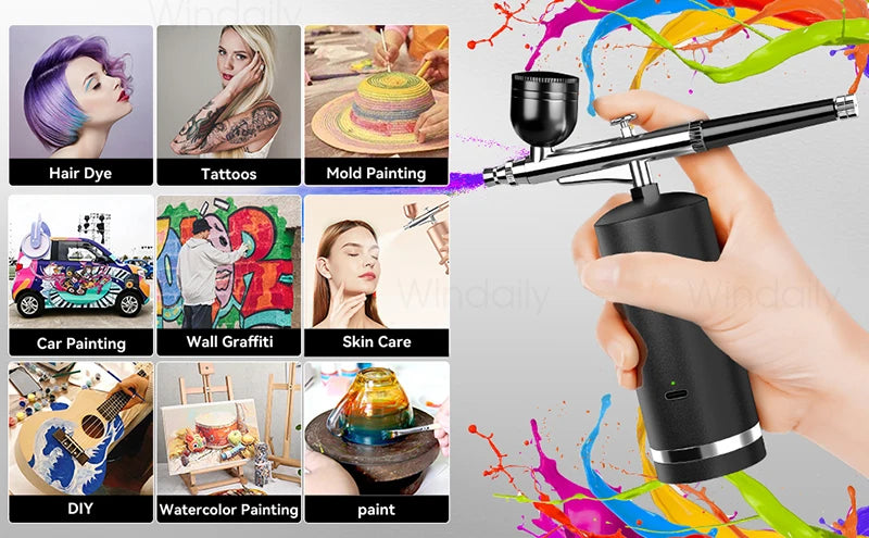 Aérographe Professionnel avec Compresseur Portable