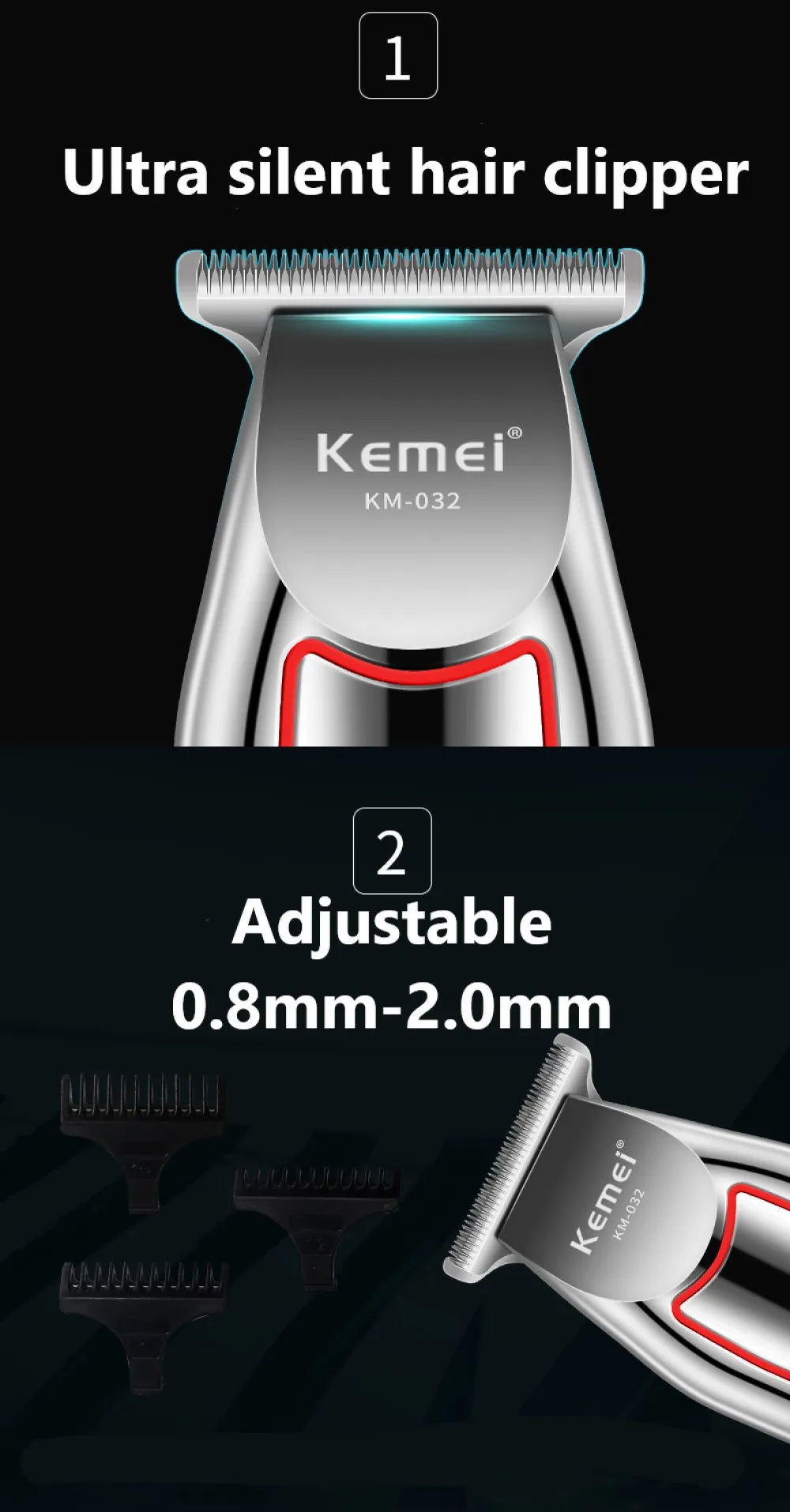 Kemei tondeuse à cheveux professionnelle