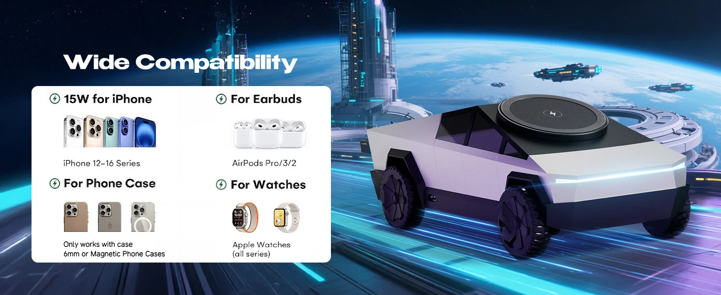 3-in-1 Fast Wireless Magnetic Charger