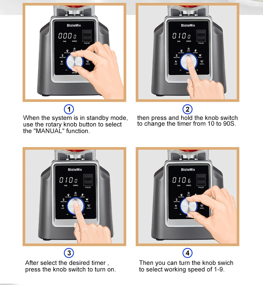 BioloMix-Mélangeur professionnel automatique numérique sans BPA