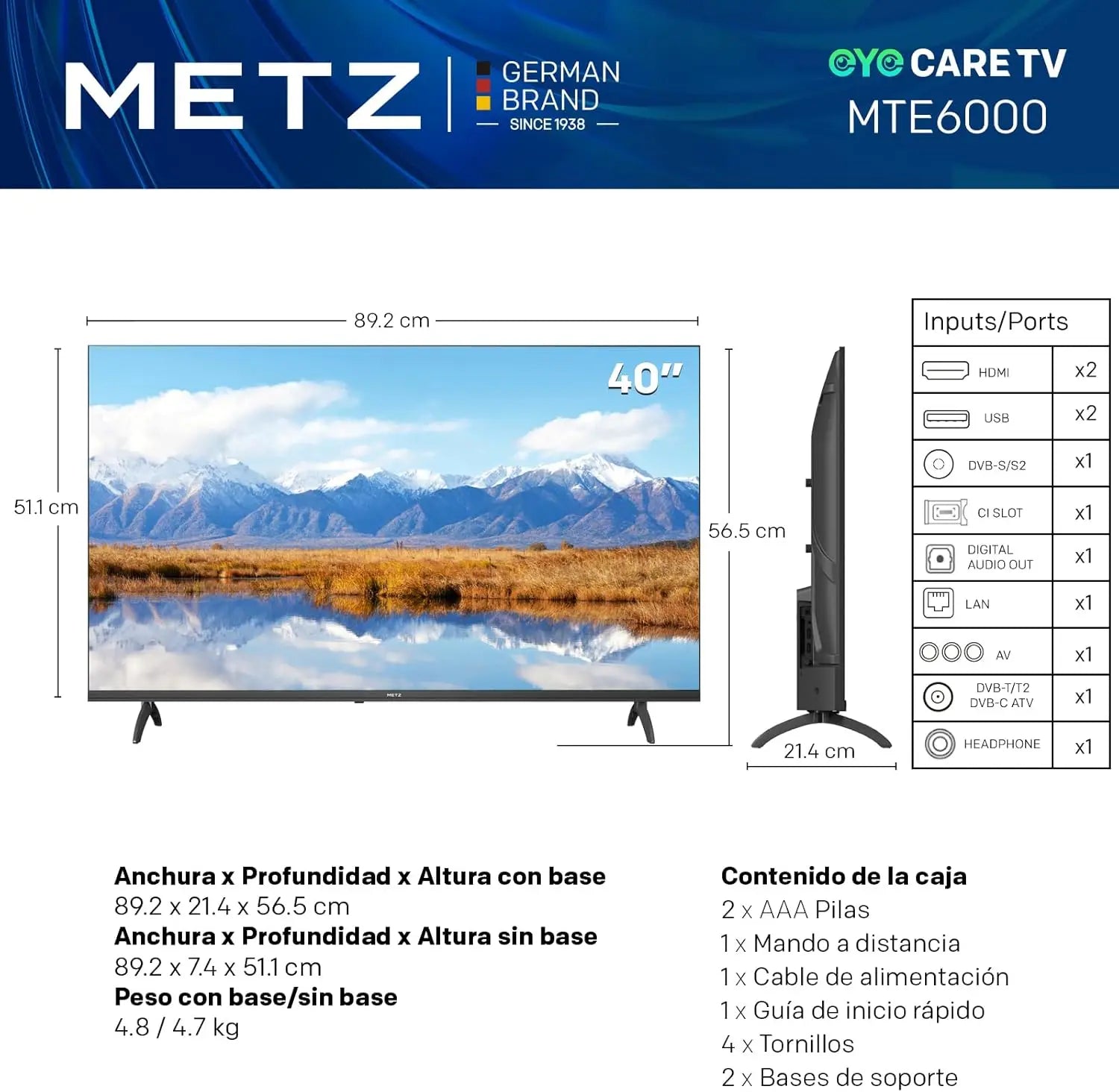 Metz 40Mte6000Z Téléviseur 40