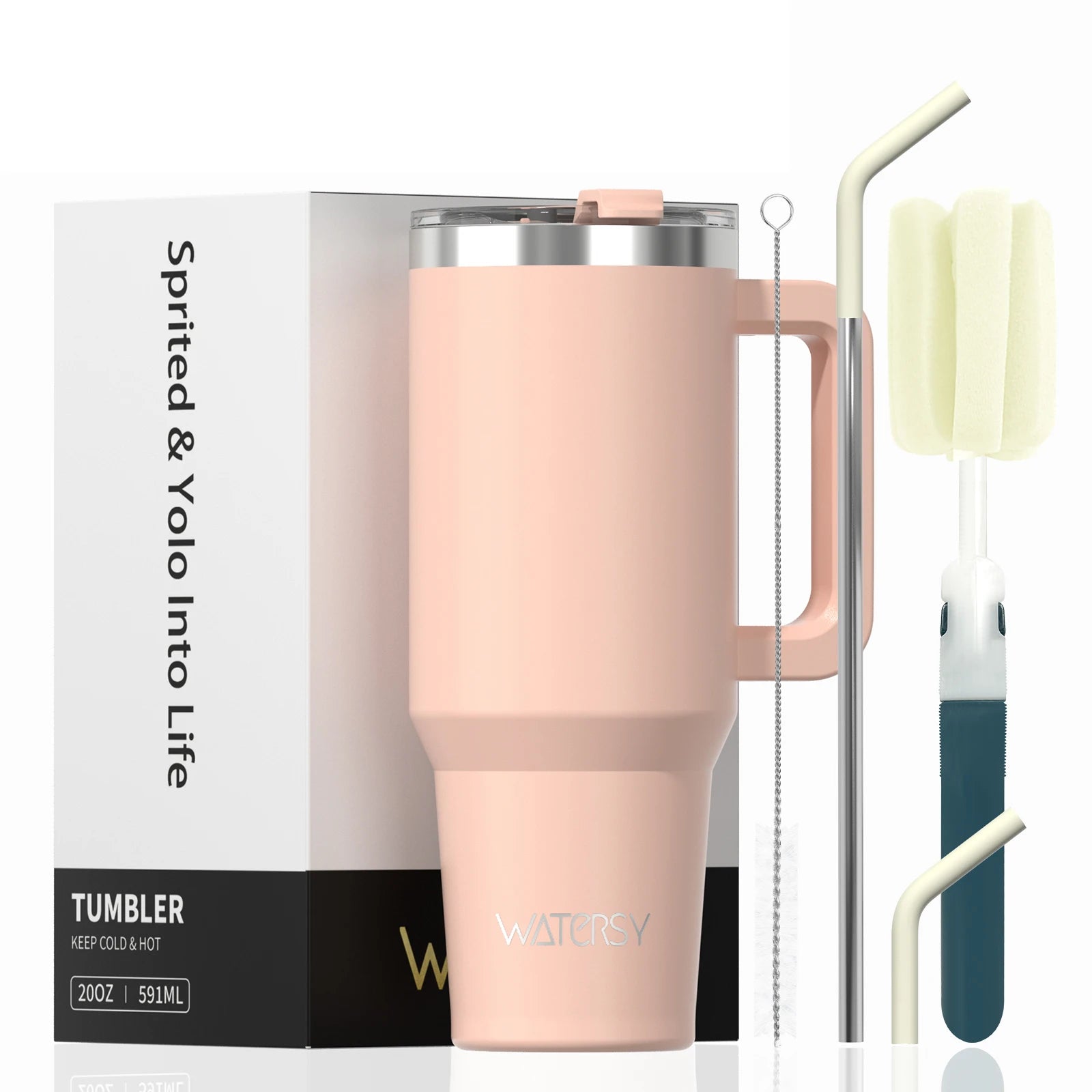 Tasse isolée en acier inoxydable de 591ml