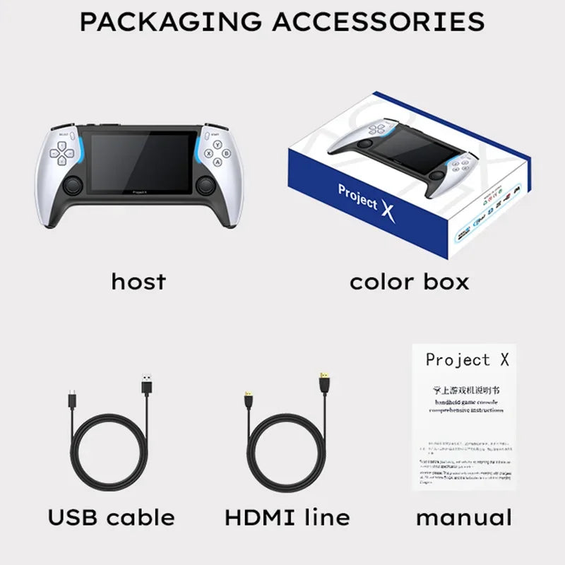 Console de jeu vidéo de poche Portable Project X, 128 go