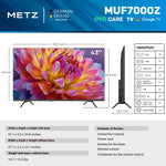 Metz TV 43 pouces 4K UHD