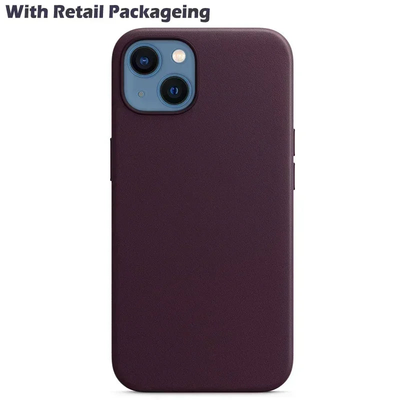 Étui magnétique en cuir d'origine Apple Magsafe pour  iPhone