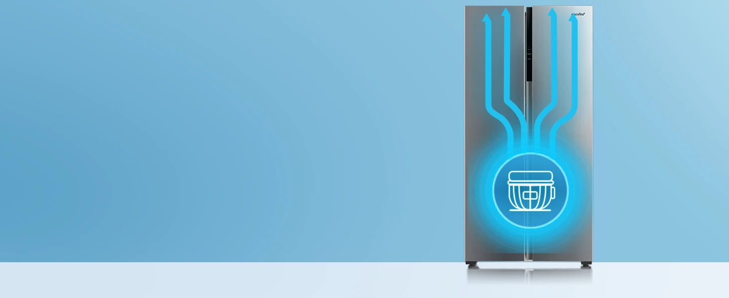 Réfrigérateur-congélateur américain Comfee'RCS609IX2/sans gel/compresseur inverseur/hauteur 177,5 cm/460 L(271 + 189)