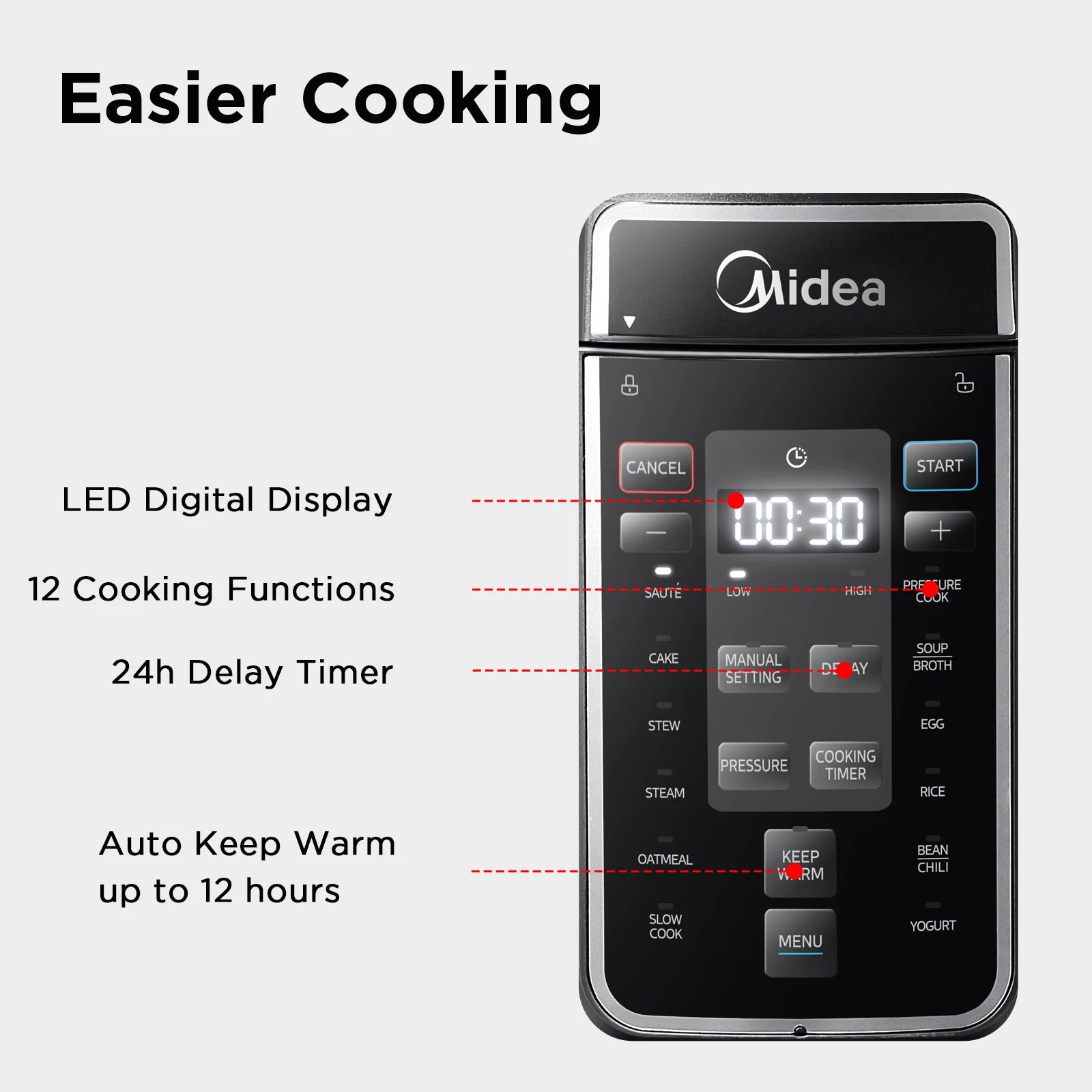 Midea 9-in-1 Rapid Electric Pressure Cooker