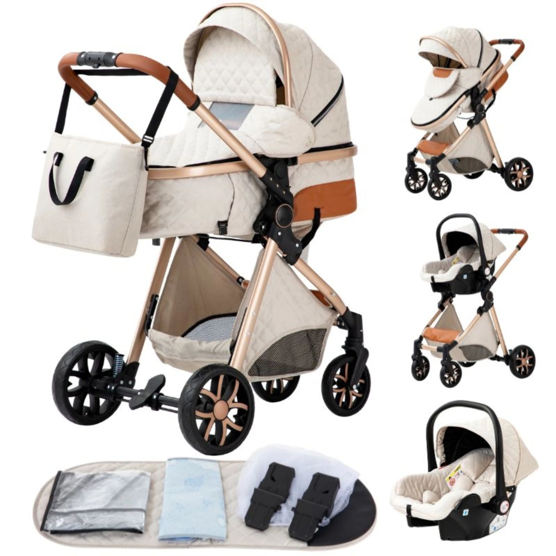 Luxury 3-in-1 Baby Stroller
