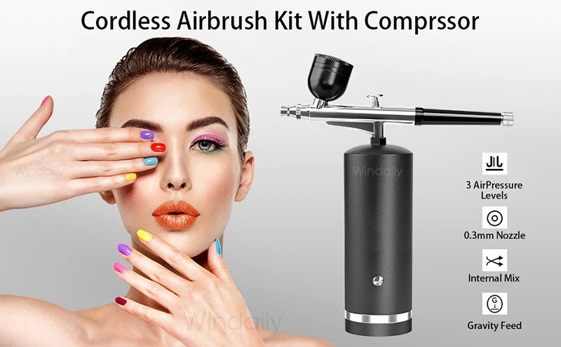 Aérographe Professionnel avec Compresseur Portable