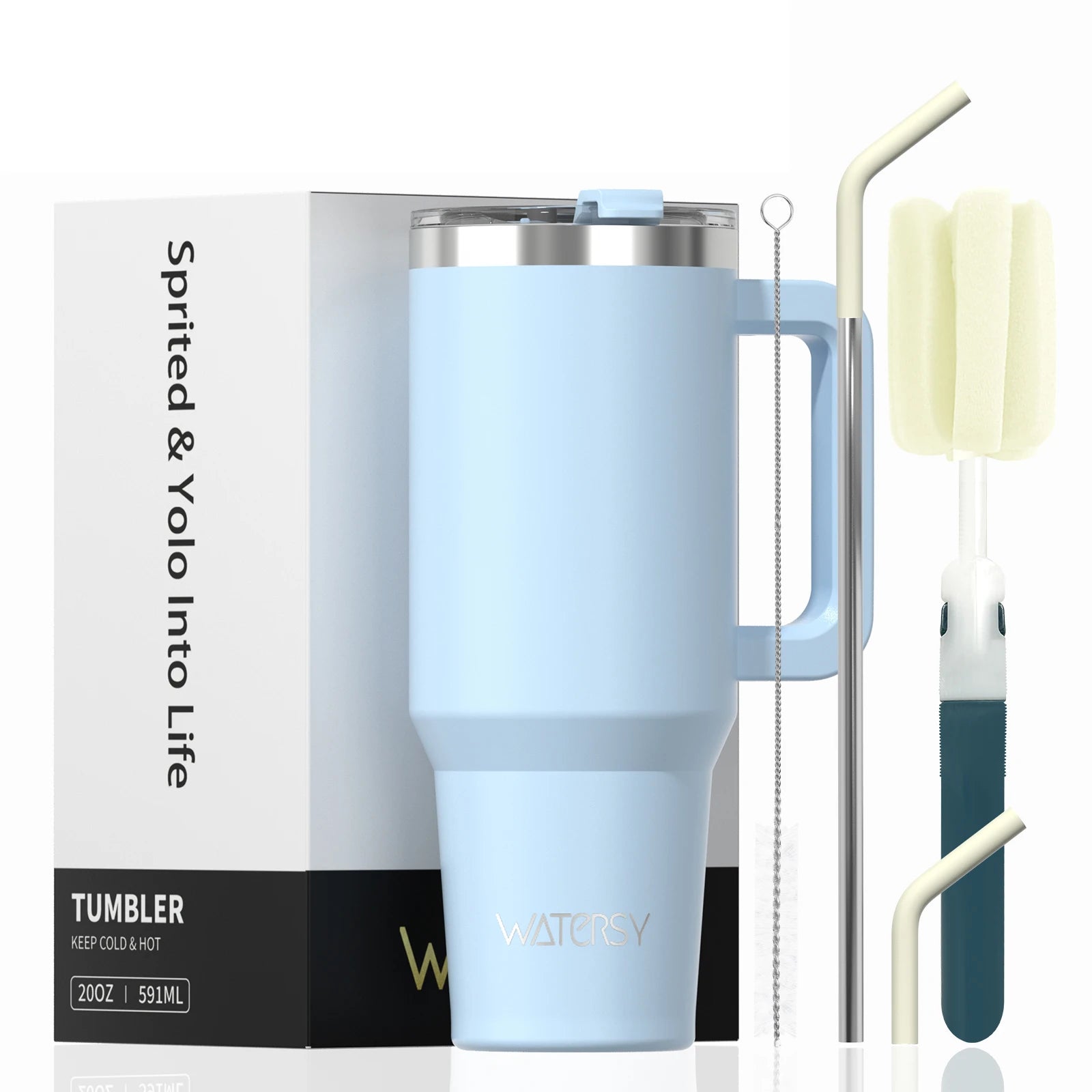 Tasse isolée en acier inoxydable de 591ml