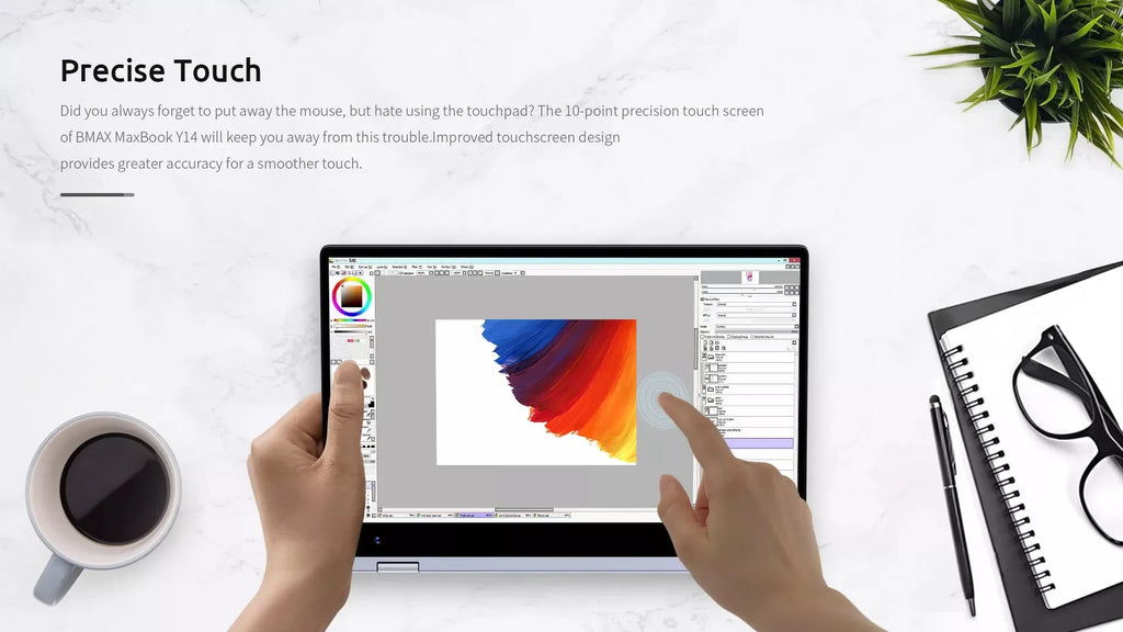 BMAX Y14 2025 360 °   Ordinateur portable 14 pouces tactile