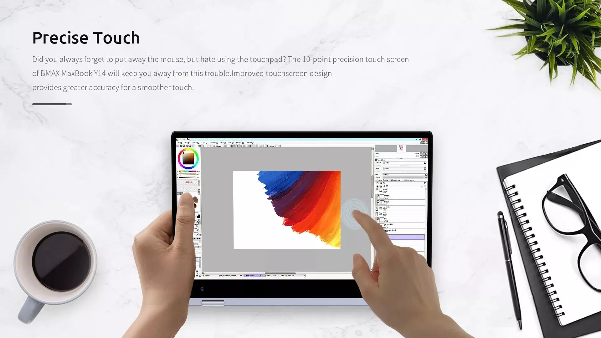 BMAX Y14 2025 360 °   Ordinateur portable 14 pouces tactile