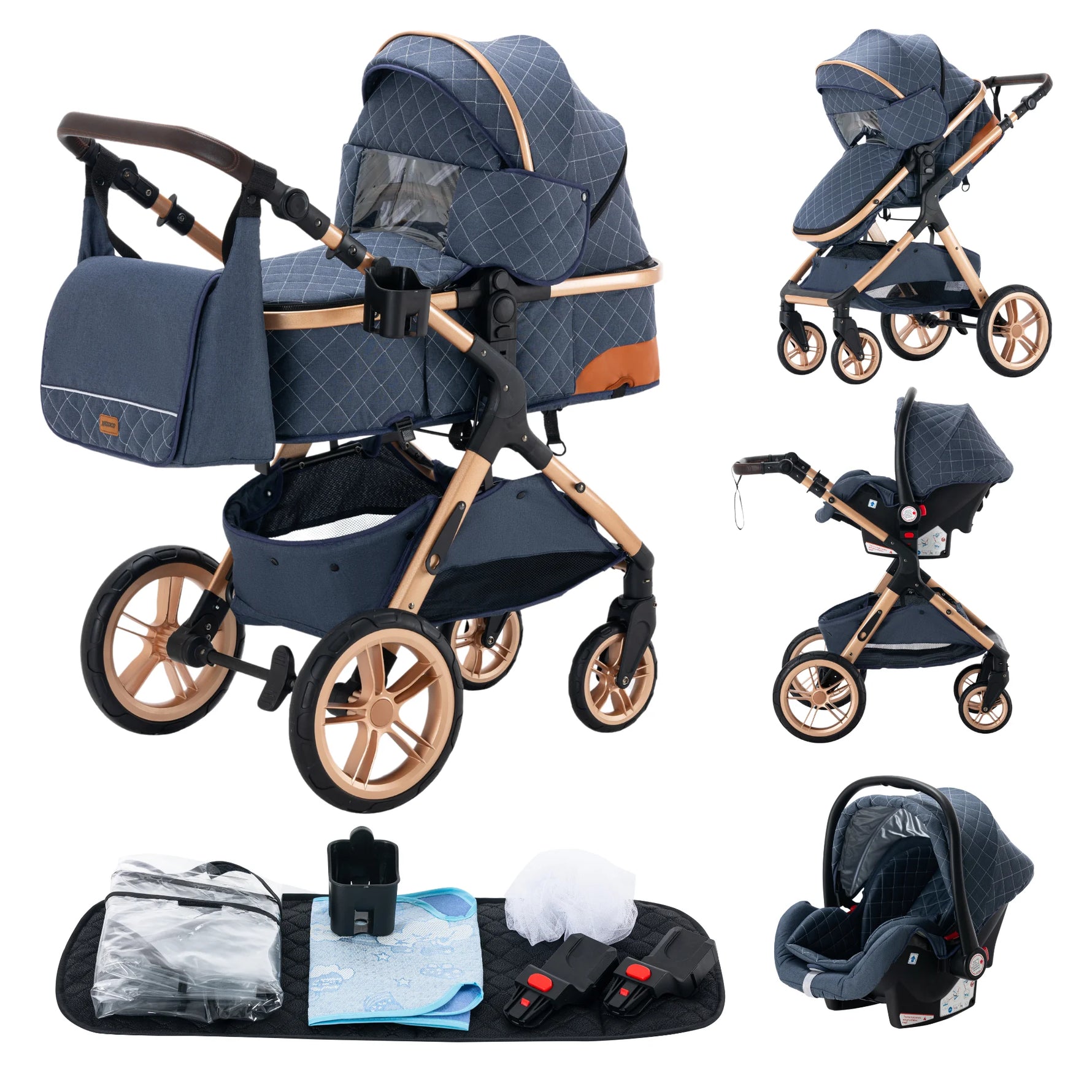 Luxury 3-in-1 Baby Stroller