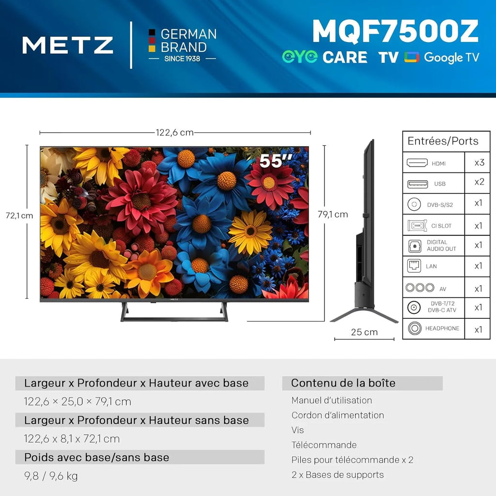 METZ QLED TV 43 pouces 4K