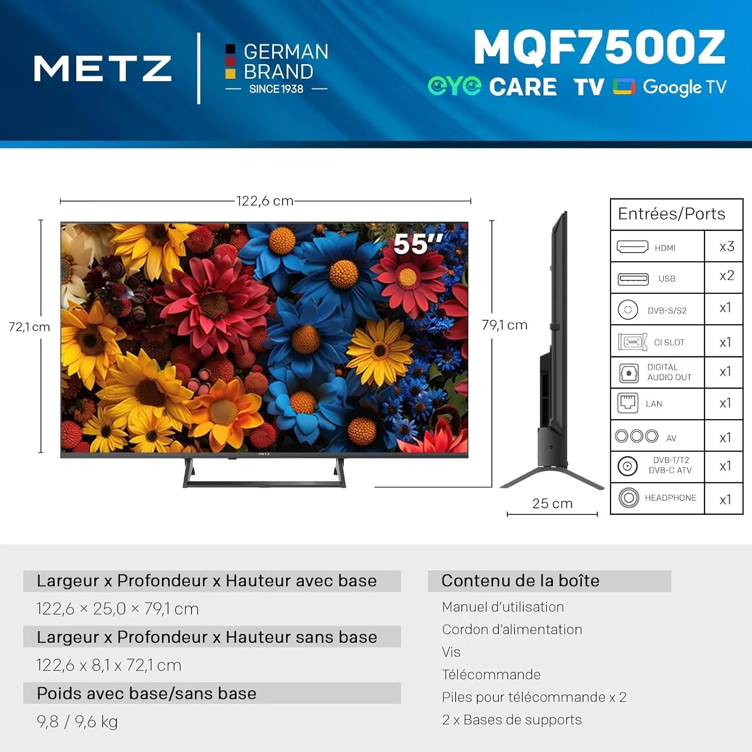 METZ QLED TV 43 pouces 4K