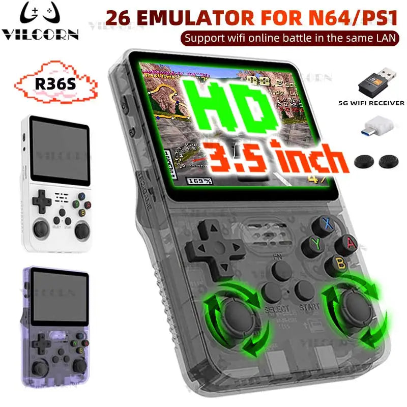 R36S Retro Portable Gaming Player Arkos Linux System 3.5 inch