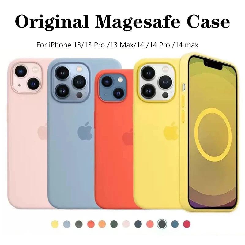 Étui magnétique Apple Magsafe en Silicone liquide d'origine officielle pour iPhone