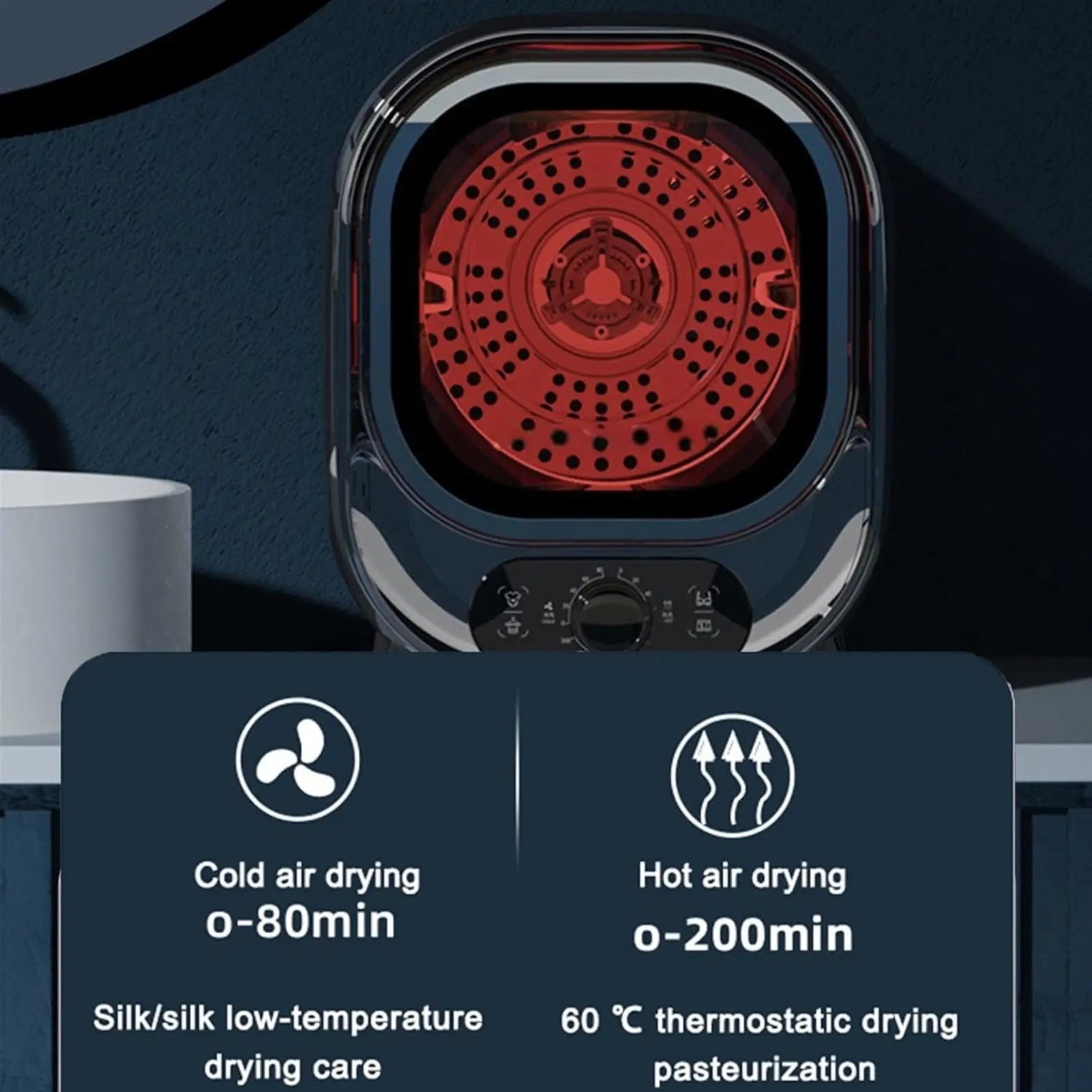 Mini sèche-linge domestique silencieux avec tambour en acier inoxydable