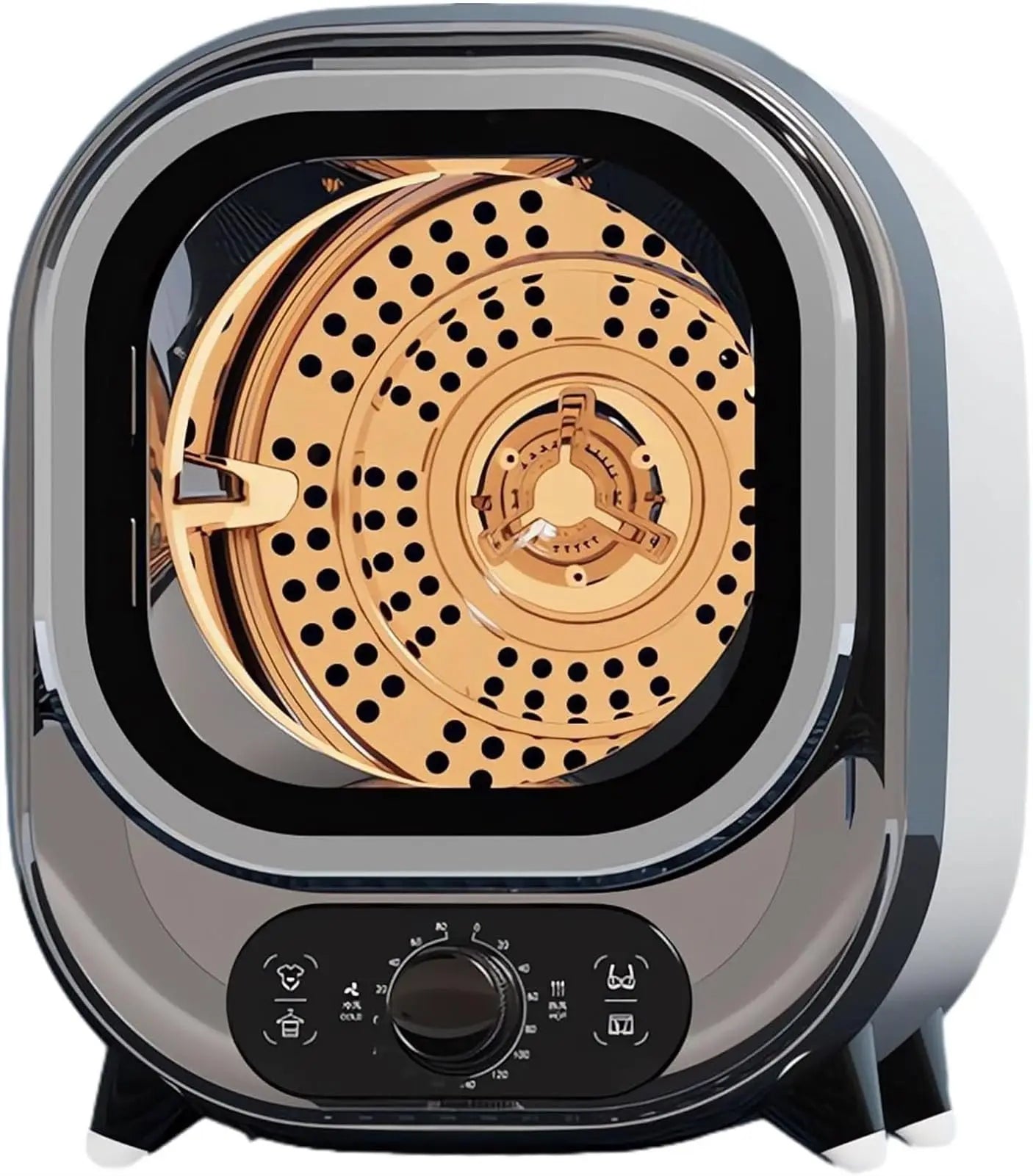 Mini quiet domestic tumble dryer with stainless steel drum