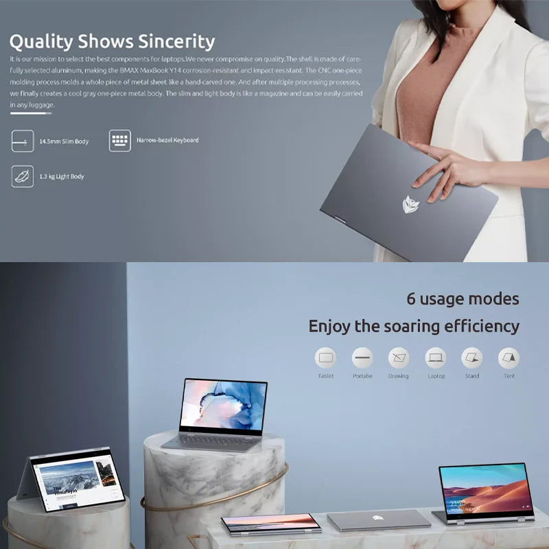 BMAX Y14 2025 360 °   Ordinateur portable 14 pouces tactile 1