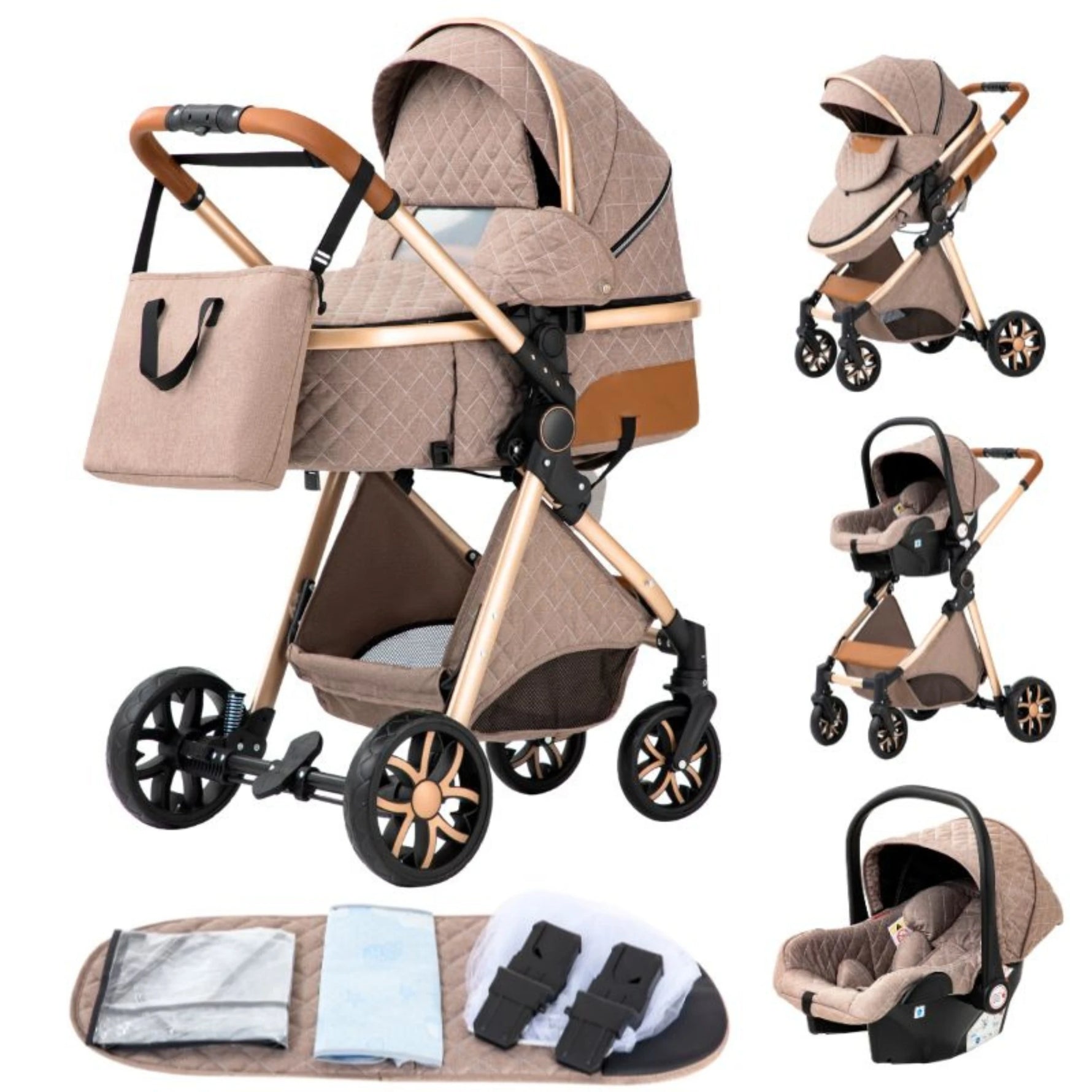 Luxury 3-in-1 Baby Stroller