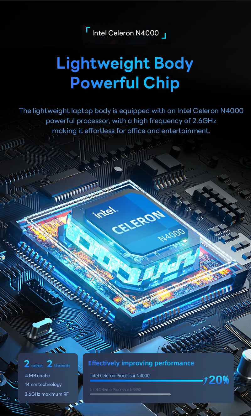 BYONE 14 pouces Intel Celeron N4000