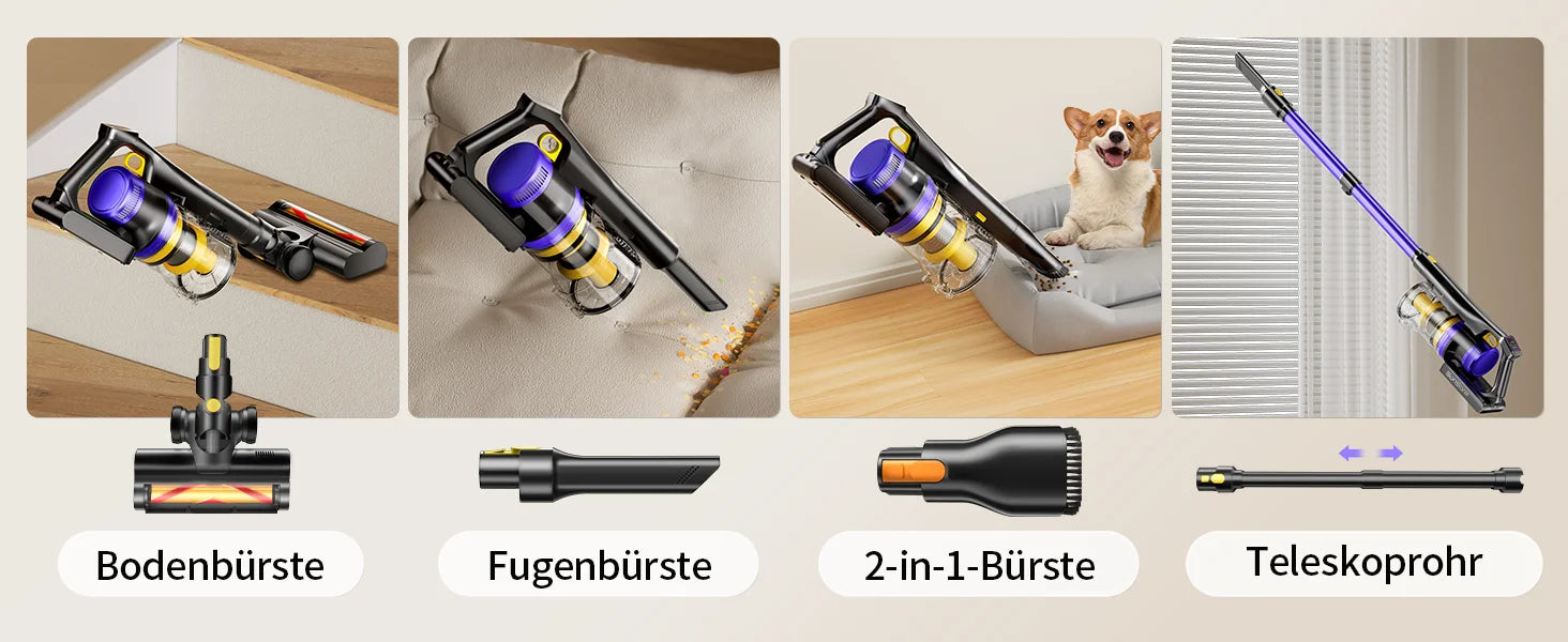 Laresar X11 Aspirateur Balai sans Fil, 75KPa/650W