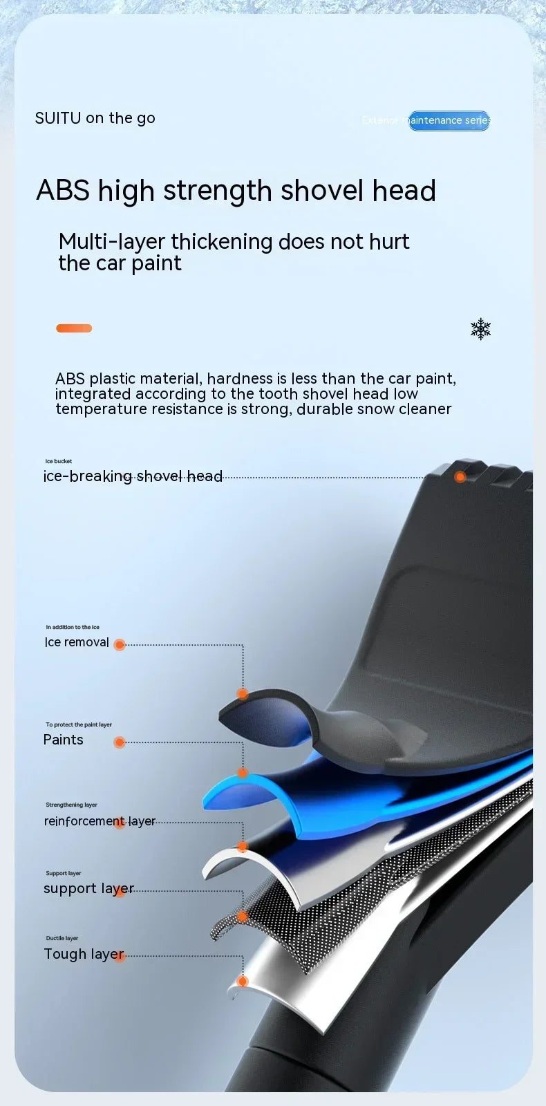 Extendable snow shovel 