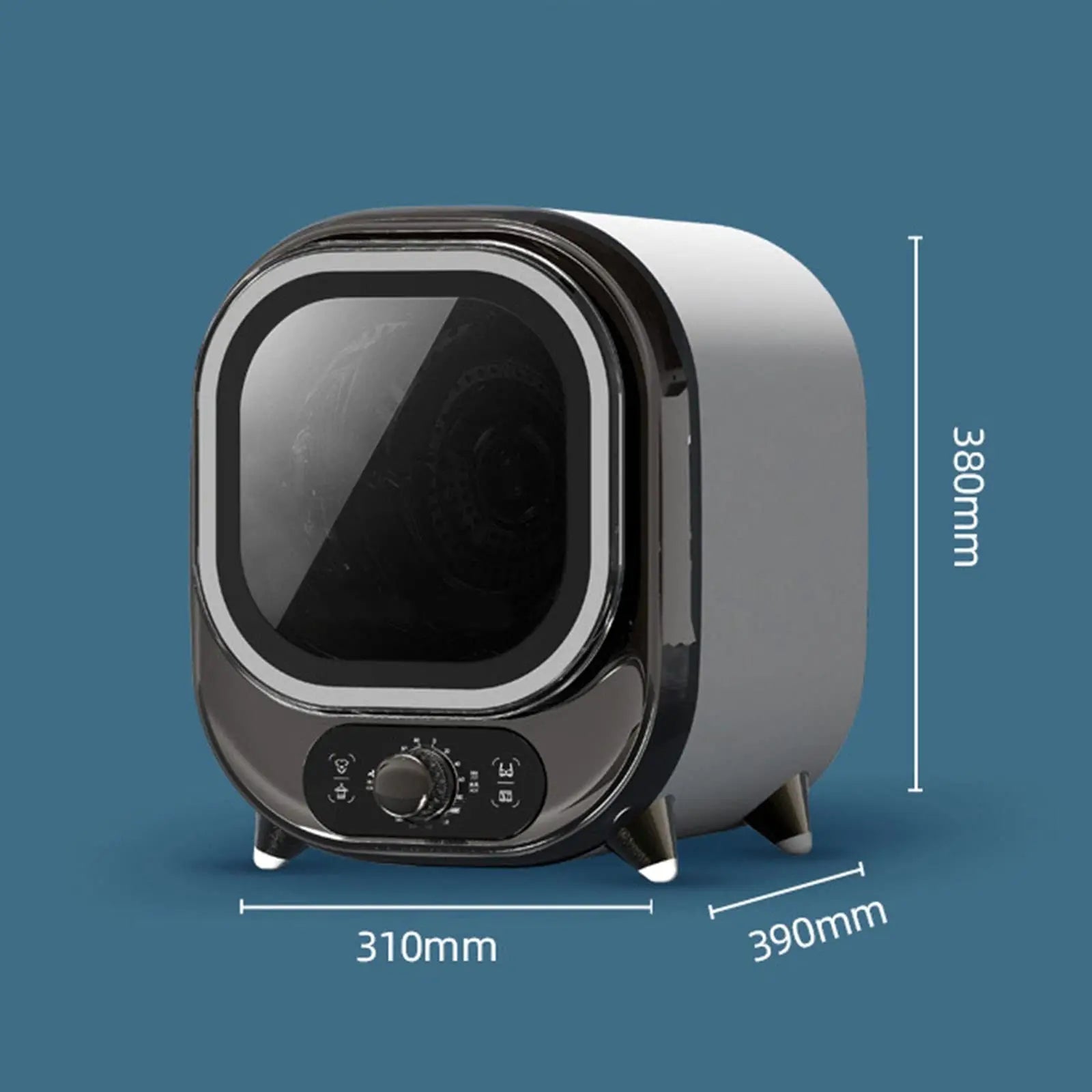 Mini quiet domestic tumble dryer with stainless steel drum