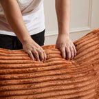 Canapé 3 places en velours côtelé en forme de L avec oreillers, aucun assemblage requis, canapé compressé, canapé d'angle moderne pour salon, chambre à coucher