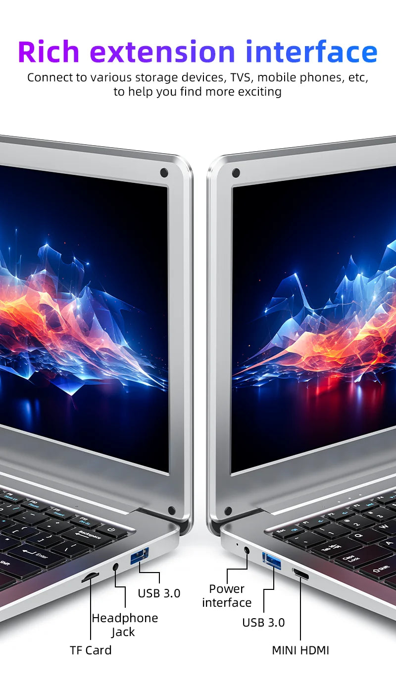 BYONE 11.6 pouces Mini ordinateur Portable Intel Celeron N4000