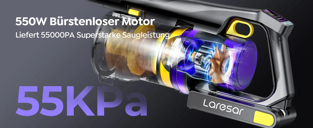 Laresar X11 Aspirateur Balai sans Fil, 75KPa/650W