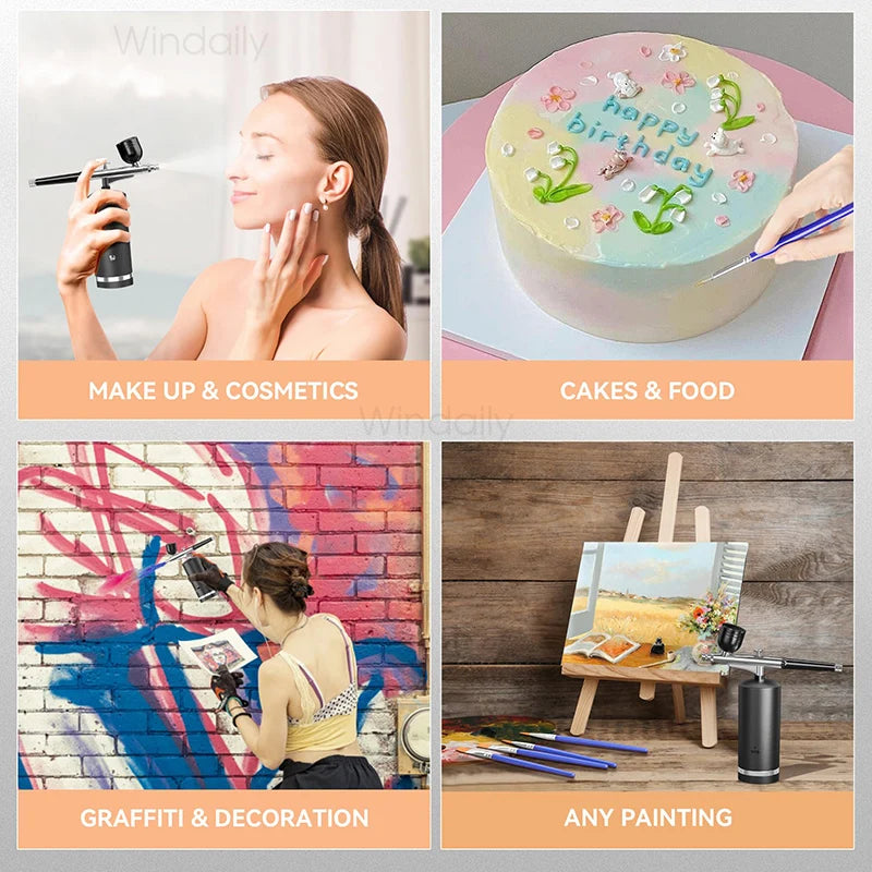 Aérographe Professionnel avec Compresseur Portable