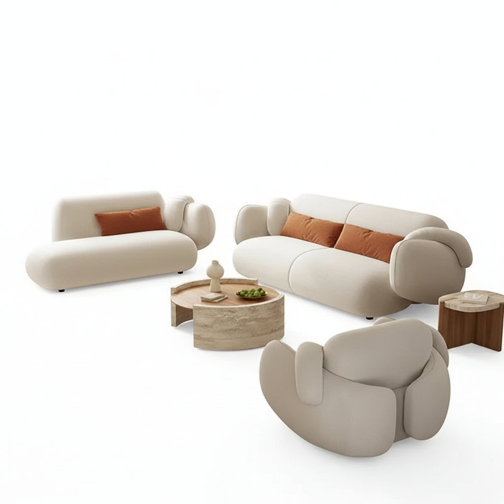 Canapé d'angle moderne en tissu