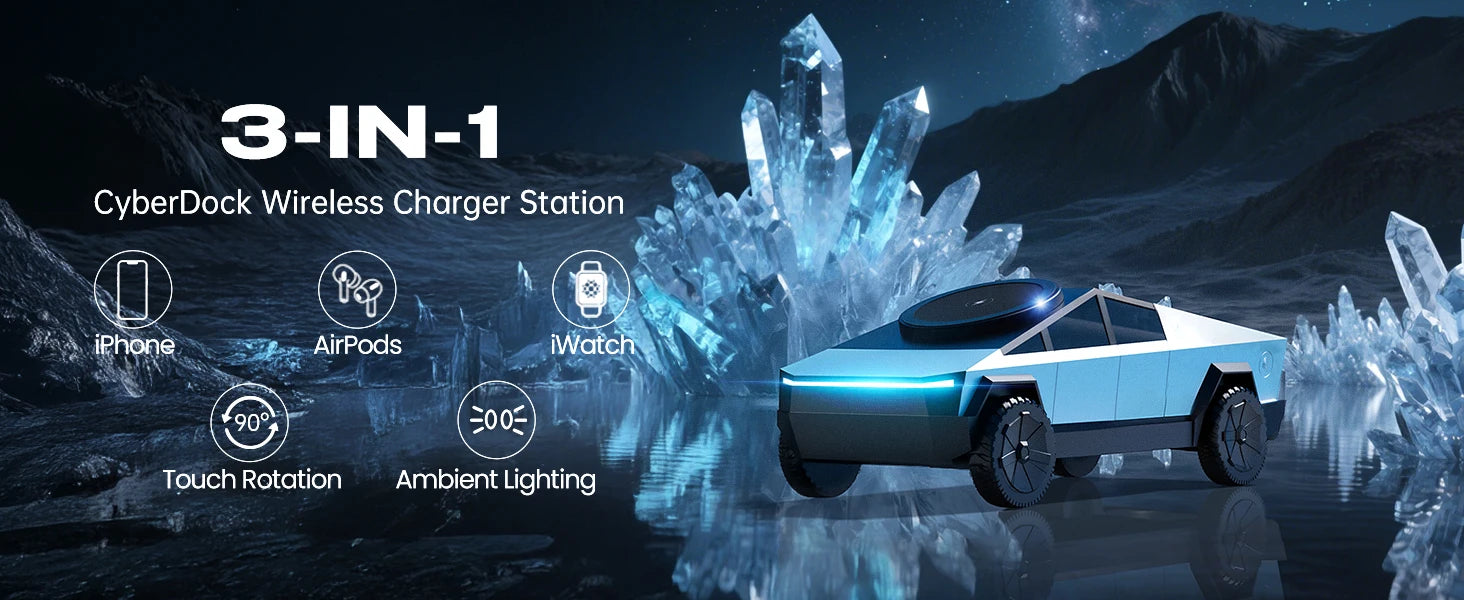 Chargeur magnétique rapide sans fil 3 en 1