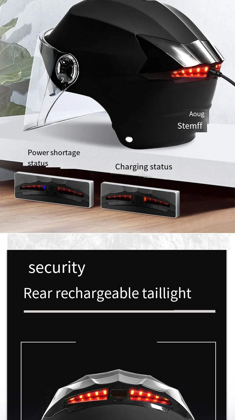 Casques de moto avec lumières Led