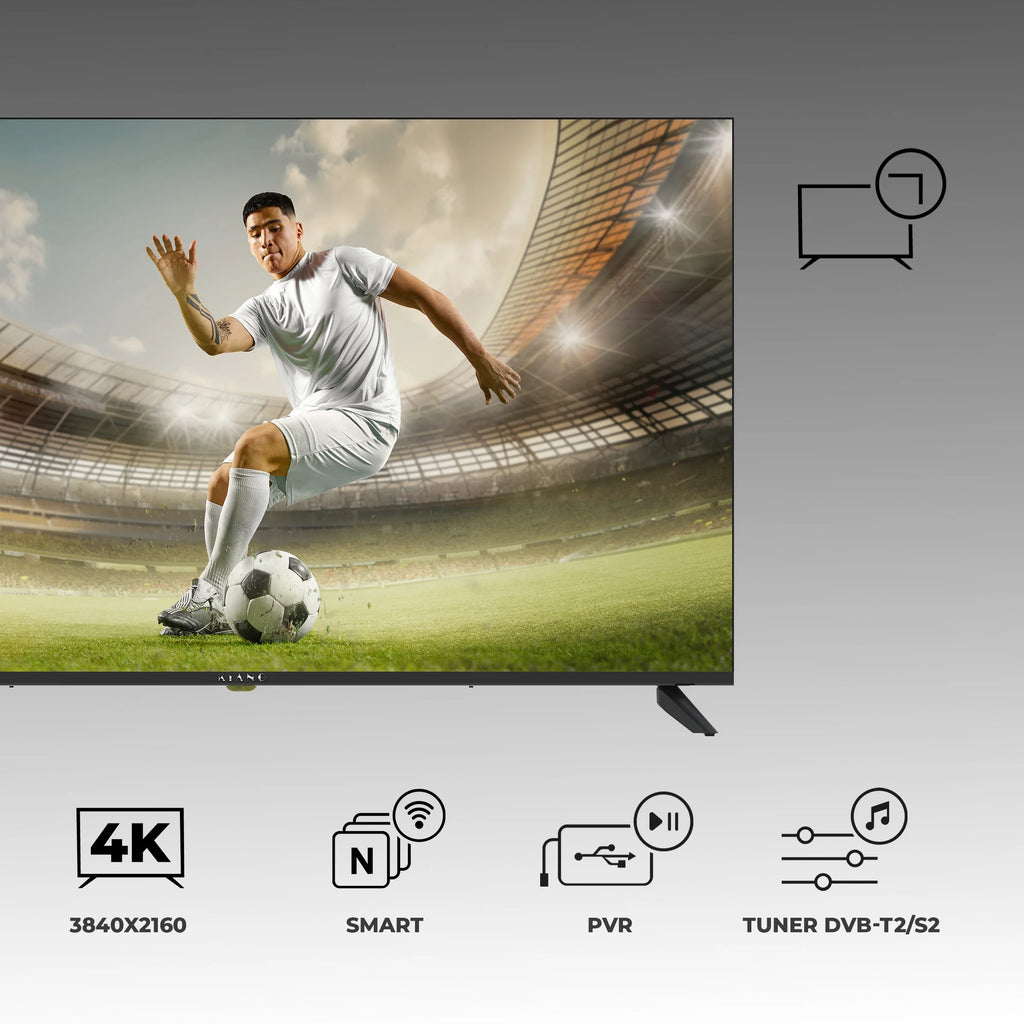 TV LED Kiano Elegance TV 50" 4K UHD Smart Tv WiFi Miracast PVR