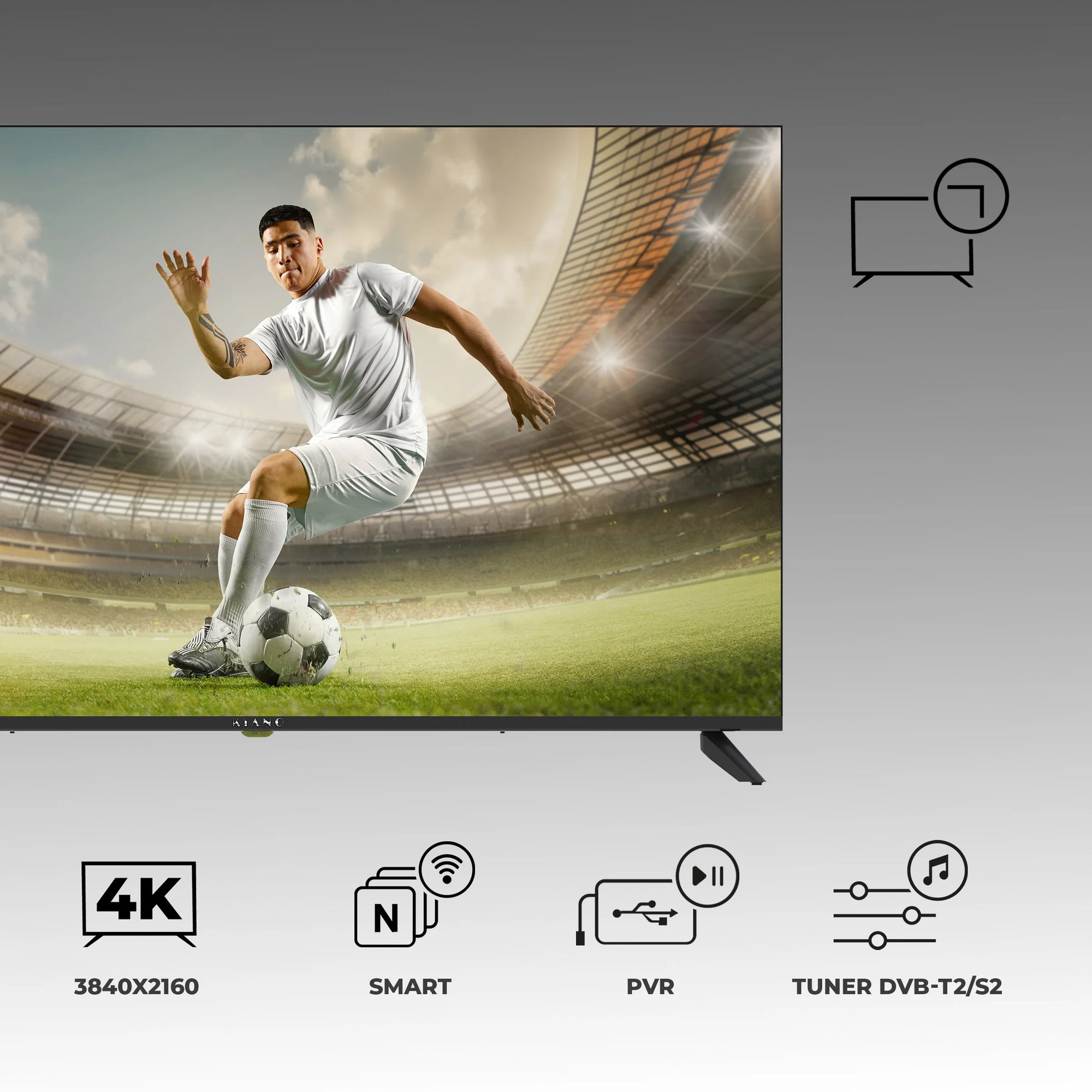 TV LED Kiano Elegance TV 50" 4K UHD Smart Tv WiFi Miracast PVR