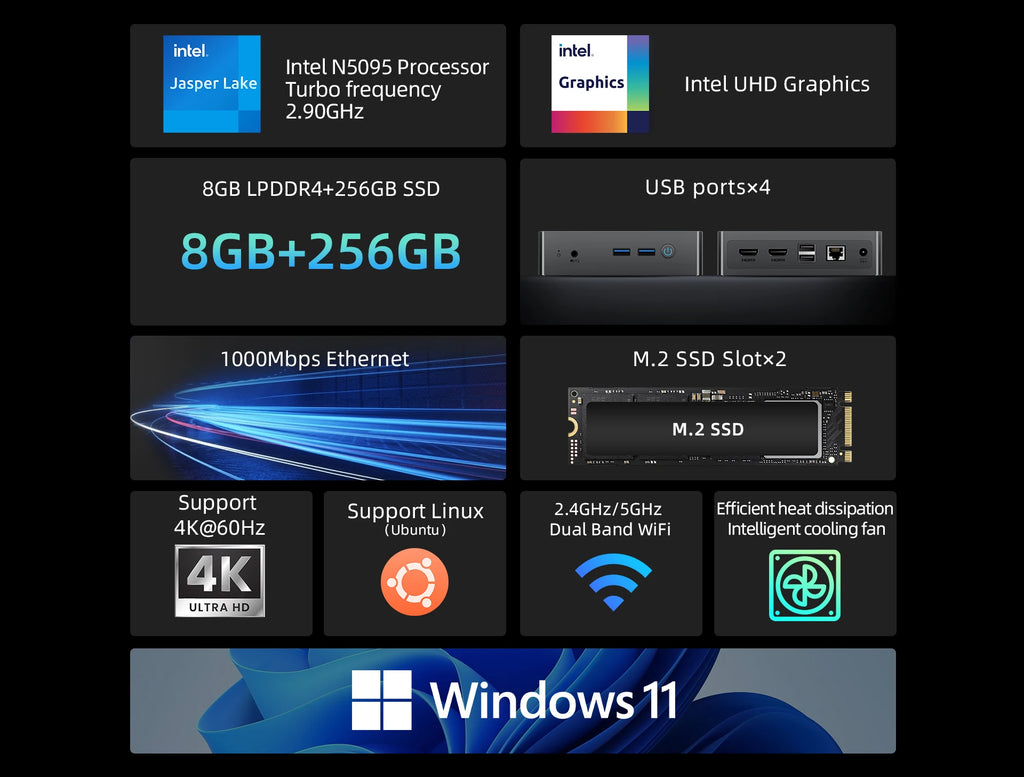 BMAX Mini PC B3 Pro Windows 11 Pro