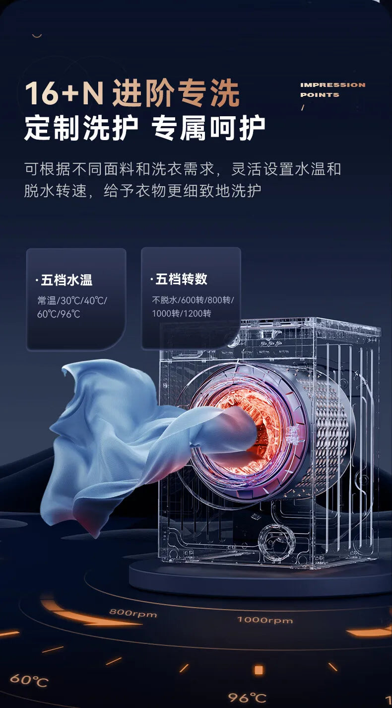 DAEWOO-Machine à laver autoportante Lavadora, Lavage bouillant, Stérilisation, Charge frontale, Haute température, 10kg, 96 ℃, 220V