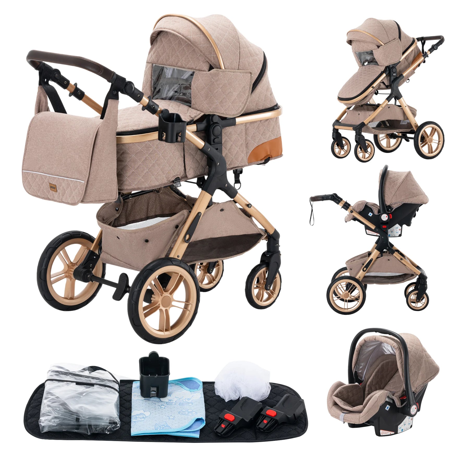 Luxury 3-in-1 Baby Stroller