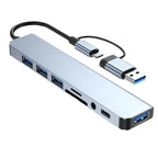 Station d'accueil HUB USB + Type C 8 en 2