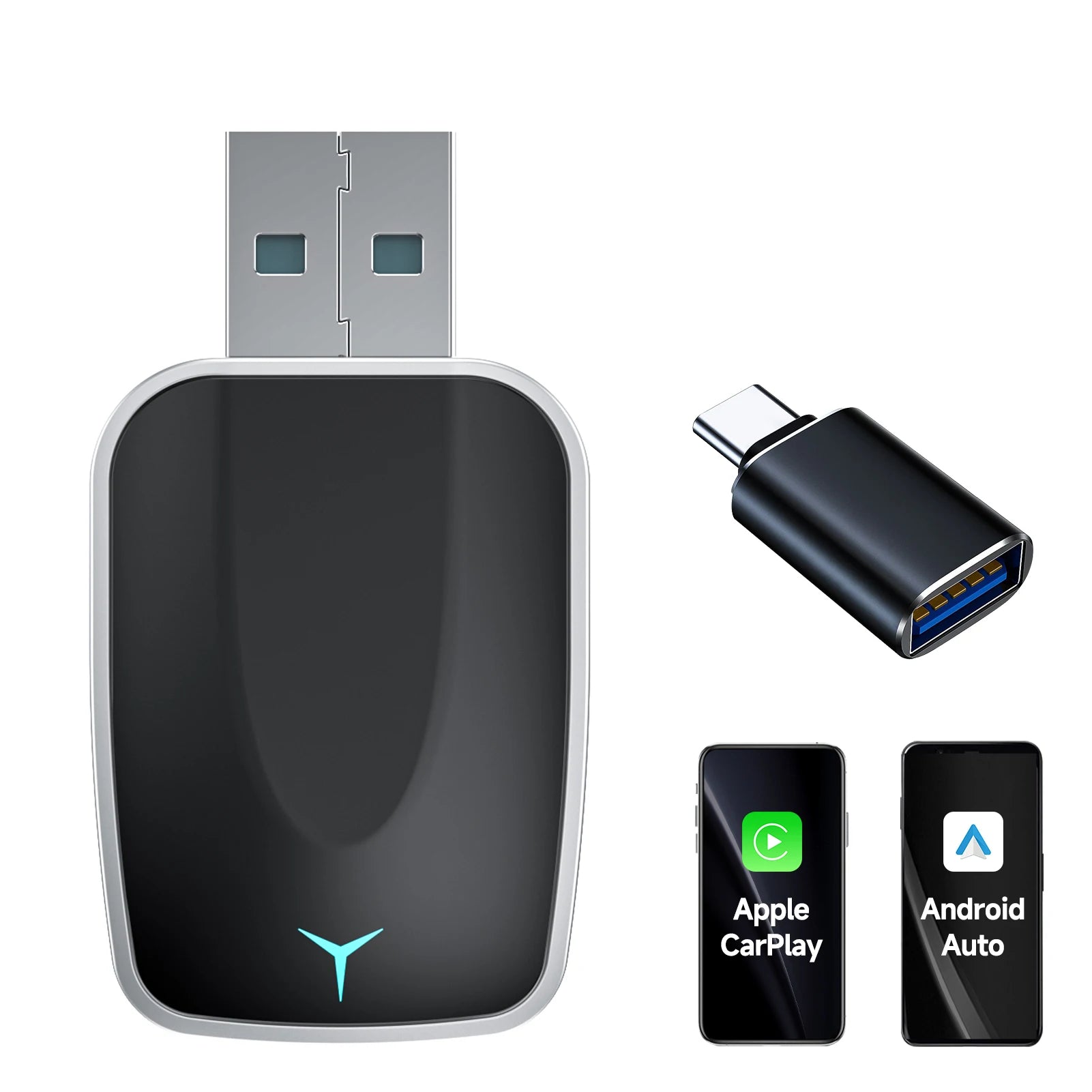 Adaptateur CarPlay filaire vers sans fil 2 en 1