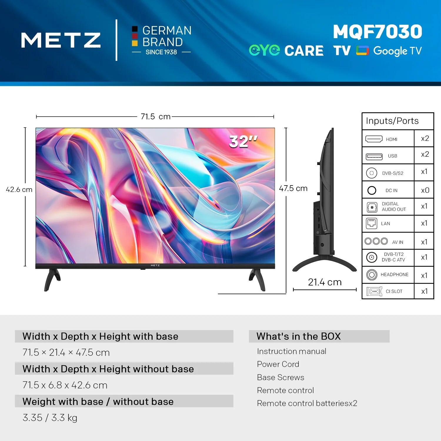 Metz QLED TV 32 pouces