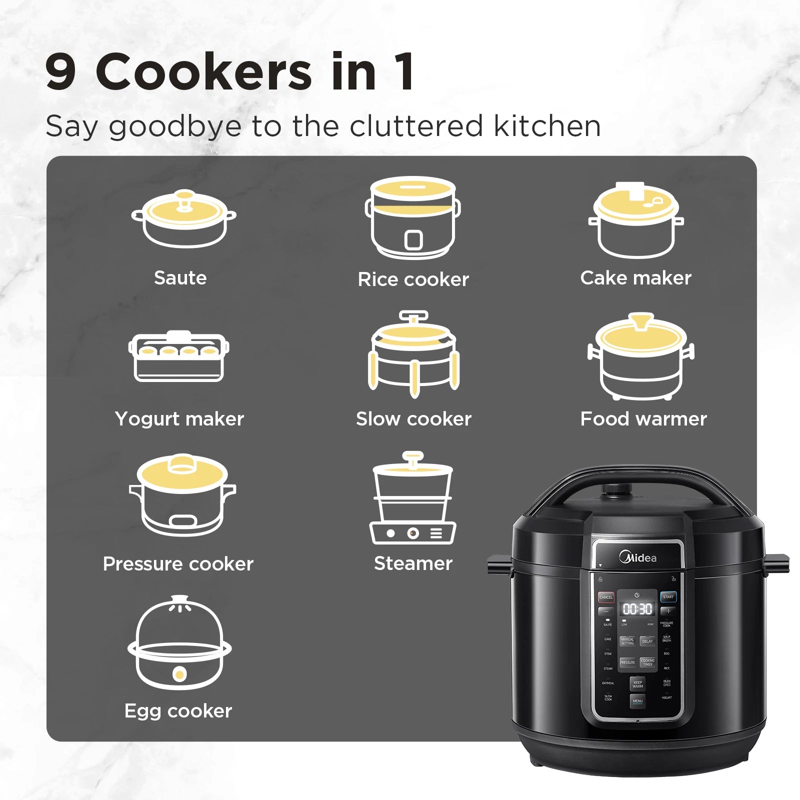 Midea 9-in-1 Rapid Electric Pressure Cooker