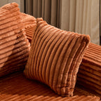 Canapé 3 places en velours côtelé en forme de L avec oreillers, aucun assemblage requis, canapé compressé, canapé d'angle moderne pour salon, chambre à coucher