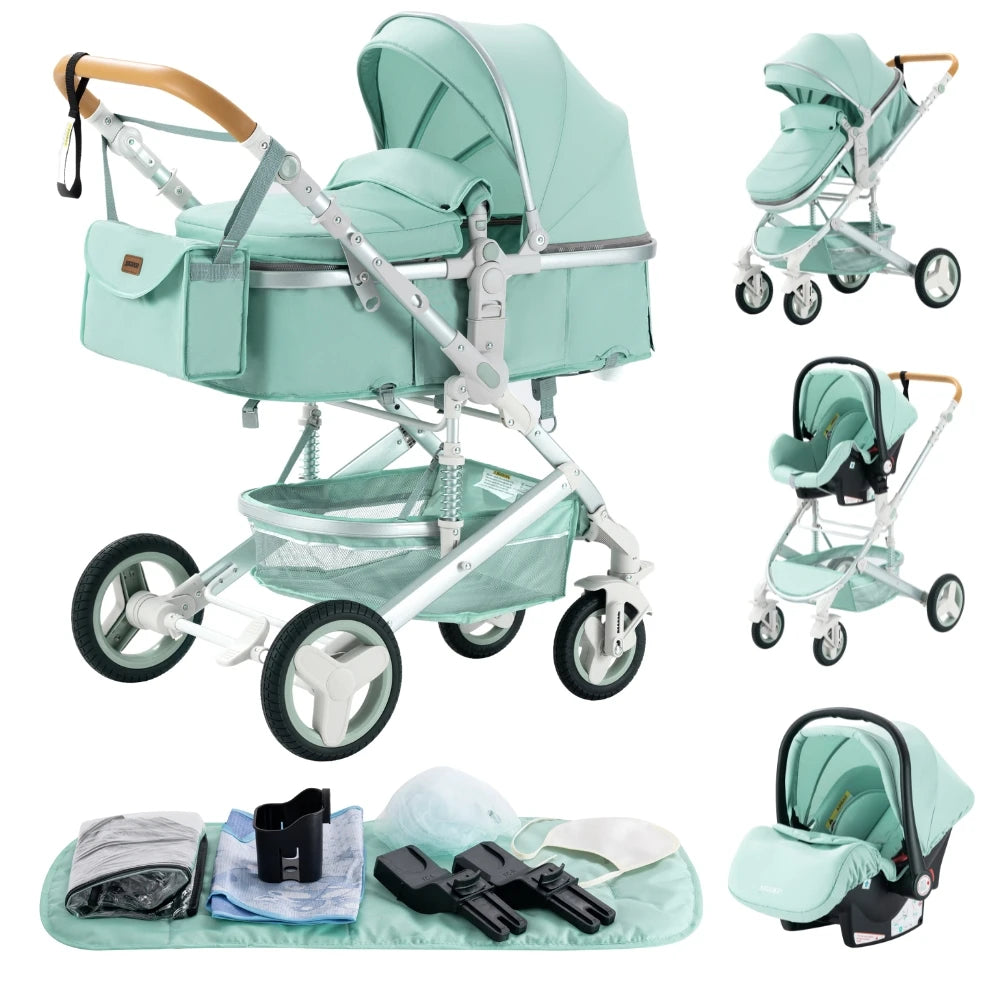 Luxury 3-in-1 Baby Stroller