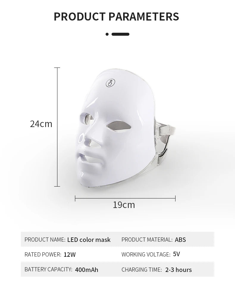 Masque LED Rechargeable à 7 couleurs
